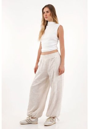 Topmark Pantalón Jogger Con Bordado A Tono Crudo Para Mujer