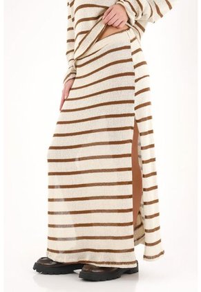 Topmark Falda Larga Tejida A Rayas Multicolor Para Mujer