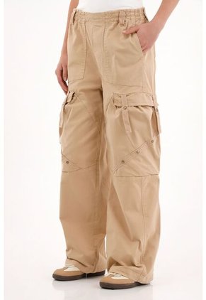 Topmark Pantalón Cargo Tiro Alto Crudo Para Mujer