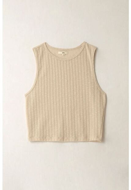 Topmark Camiseta Manga Sisa Tejida Crudo Para Mujer