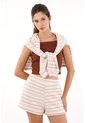 Topmark Short Con Diseño A Rayas En Tejido De Punto Para Mujer de topmark