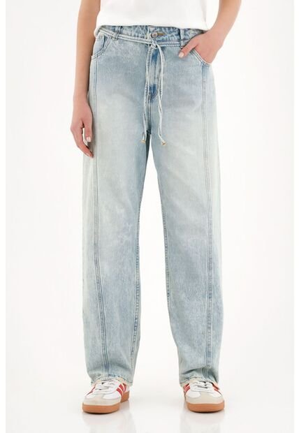 Topmark Jean Recto Tiro Alto Azul Claro Para Mujer