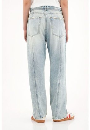 Topmark Jean Recto Tiro Alto Azul Claro Para Mujer