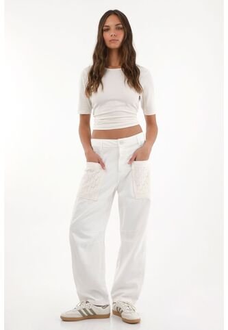 Topmark Pantalón Tipo Horseshoe Crudo Para Mujer topmark