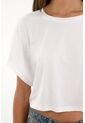 Topmark Camiseta Crop Amplia Blanca Para Mujer de topmark