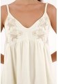Topmark Vestido Corto Con Bordado De Flores Amarillo Para Mujer de topmark