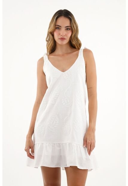 Vestido Estampado Con Bolero En Escote Para Mujer