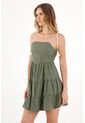 Topmark Vestido Corto De Tiras Verde Para Mujer de topmark