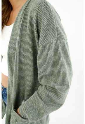 Buzo Abierto Verde Para Mujer