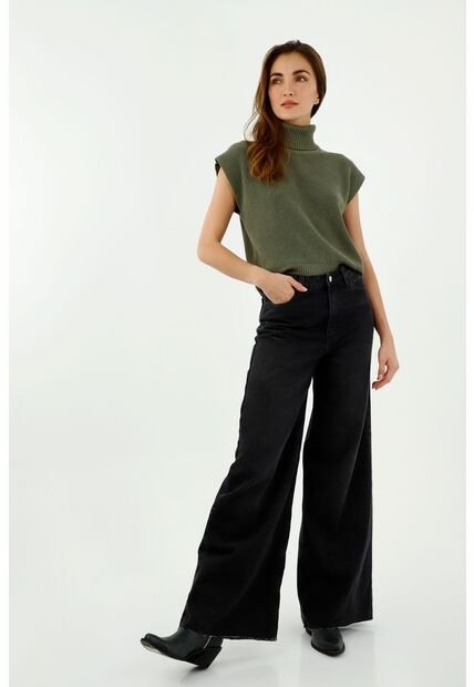 Jean De Mujer, Silueta Wide Leg Tiro Alto, Tono Oscuro - Compra Ahora |  Dafiti Colombia