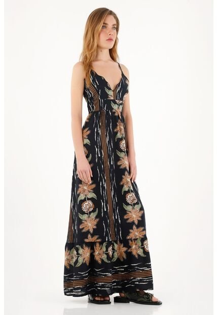 Topmark Vestido Largo Estampado Con Escote Cruzado Para Mujer