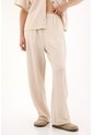 Pantalón Recto Crudo En Tejido De Punto Para Mujer de topmark