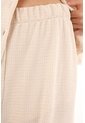Pantalón Recto Crudo En Tejido De Punto Para Mujer de topmark