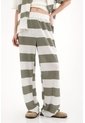 Topmark Pantalón Recto Tejido Con Diseño A Rayas Para Mujer de topmark