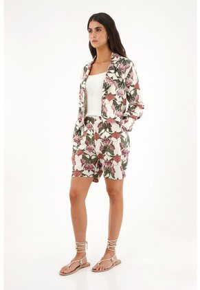 Topmark Bermuda Tiro Alto Estampada Para Mujer