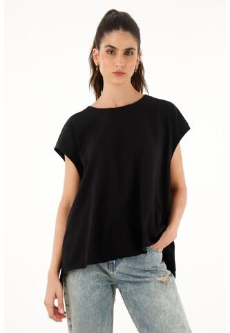 Topmark Camiseta Negra De Silueta Amplia Para Mujer topmark