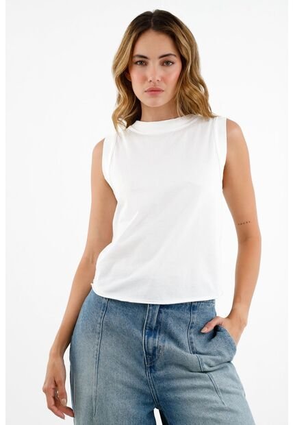 Camiseta Manga Sisa Crudo Para Mujer