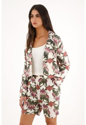 Topmark Abrigo Tipo Blazer Estampado Para Mujer