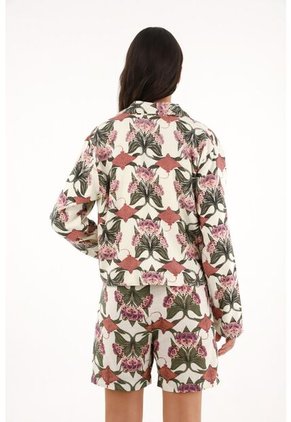 Topmark Abrigo Tipo Blazer Estampado Para Mujer