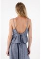 Topmark Camisa De Tiras Y Tela Fluida Azul Para Mujer de topmark