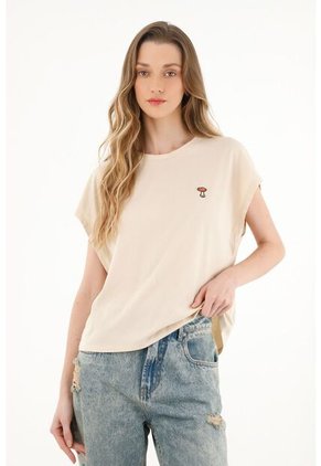 Camiseta Oversize En 100% Algodón Crudo Para Mujer