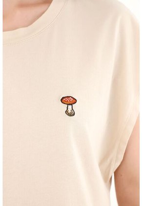 Camiseta Oversize En 100% Algodón Crudo Para Mujer