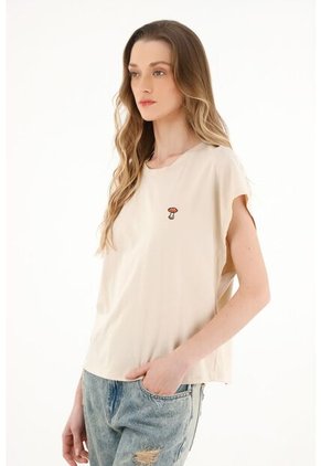 Camiseta Oversize En 100% Algodón Crudo Para Mujer