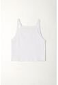 Topmark Camiseta Crop Ajustada Blanca Para Mujer de topmark