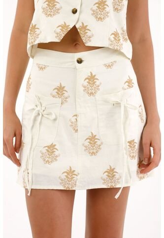 Topmark Falda Corta Con Listones Estampada Para Mujer topmark