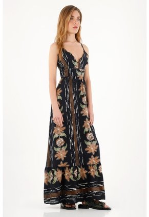 Topmark Vestido Largo Estampado Con Escote Cruzado Para Mujer