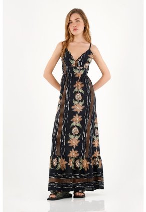 Topmark Vestido Largo Estampado Con Escote Cruzado Para Mujer