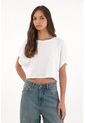 Topmark Camiseta Crop Amplia Blanca Para Mujer de topmark