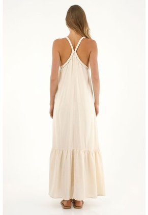 Topmark Vestido Largo De Tela Con Textura Crudo Para Mujer