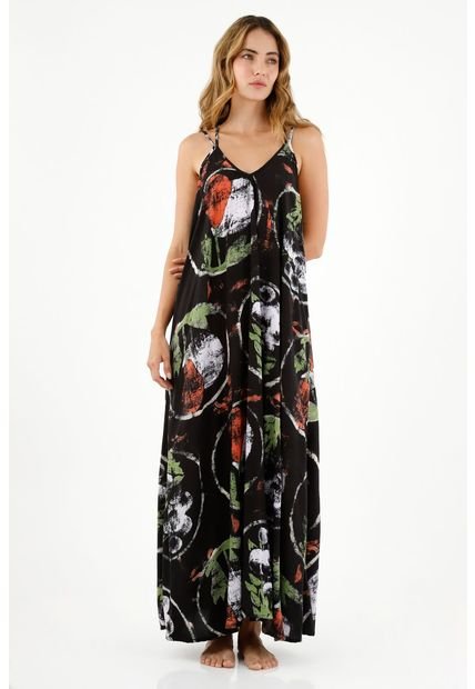 Vestido Estampado De Tiras Para Mujer