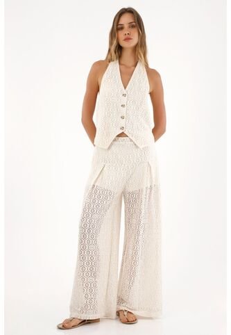 Topmark Pantalón Oversize Tejido Crudo Para Mujer topmark