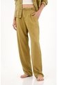 Pantalón Tiro Alto Con Teñido Overdye Verde Para Mujer de topmark