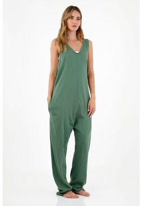 Enterizo Verde Manga Sisa Para Mujer