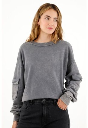 Buzo Teñido Overdye Gris Para Mujer