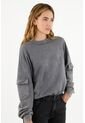 Buzo Teñido Overdye Gris Para Mujer de topmark