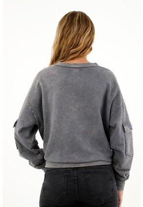 Buzo Teñido Overdye Gris Para Mujer