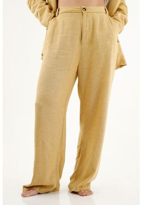 Pantalón Recto Amarillo Para Mujer