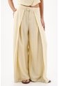 Topmark Pantalón Para Mujer De Lino Arena Palazzo Con Pliegues Frontales de topmark