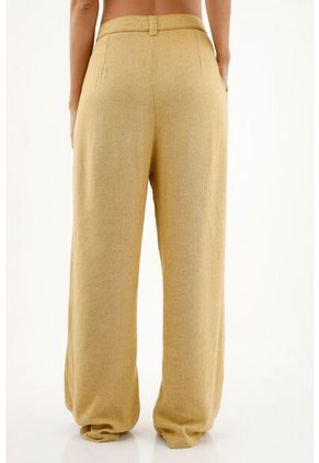 Pantalón Recto Amarillo Para Mujer