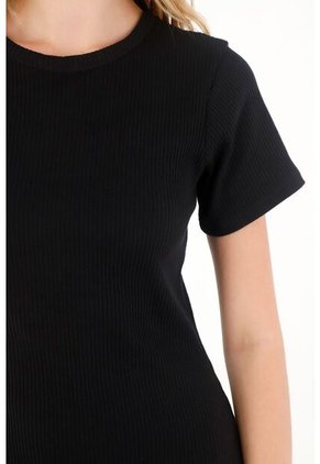 Topmark Vestido Largo Ajustado Negro Para Mujer