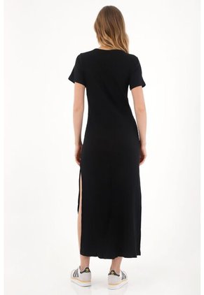 Topmark Vestido Largo Ajustado Negro Para Mujer