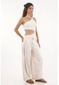 Topmark Body Asimétrico En Rib Crudo Para Mujer de topmark