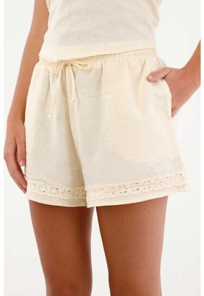 Topmark Short Con Encaje Crudo Para Mujer