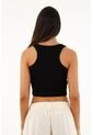Topmark Camiseta Negra Silueta Crop Para Mujer de topmark
