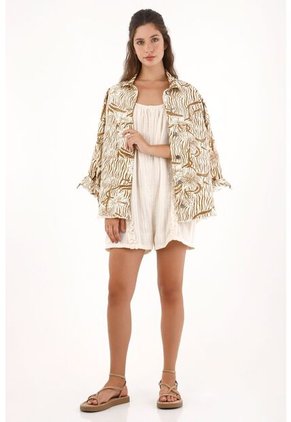 Topmark Enterizo Corto Tipo Mono Crudo Para Mujer