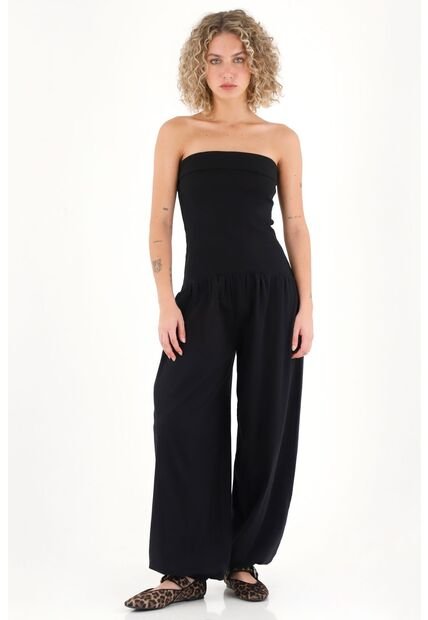 Topmark Enterizo Strapless Negro Para Mujer